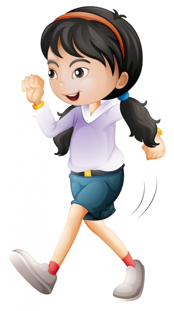 Free Vector isolated girl character walking