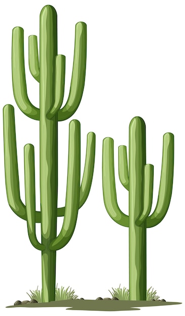 Isolated green cactus for decor