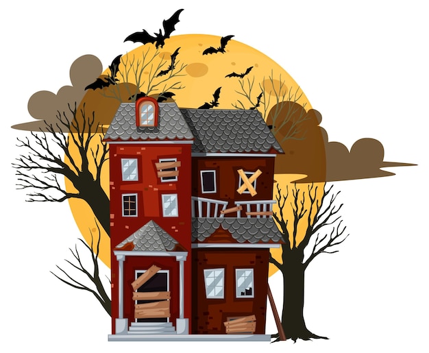 Free Vector isolated halloween abandoned house