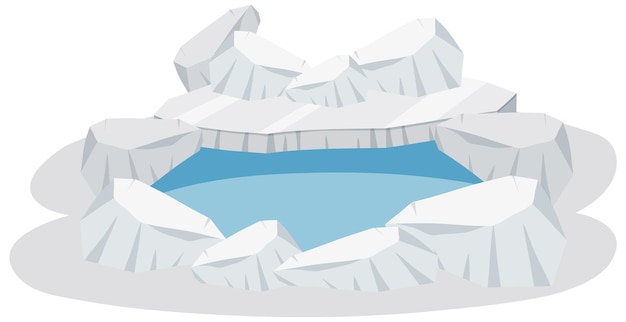 Free vector isolated iceberg pool on white background