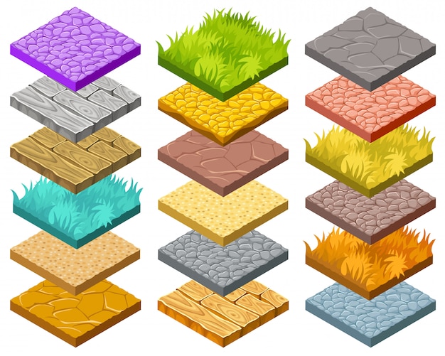 Isolated isometric tiles for computer game.