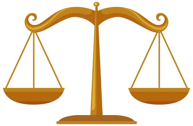 Isolated justice scales symbol on white background