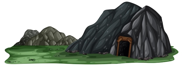 Free Vector isolated landscape with stone cave