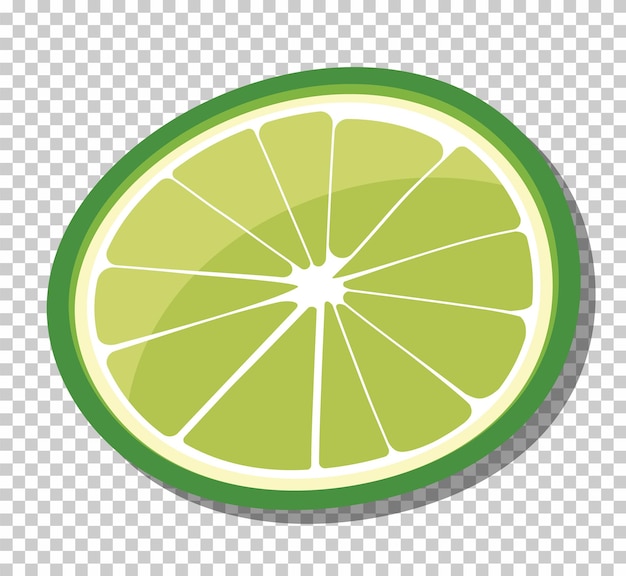 Isolated lime sliced on grid background