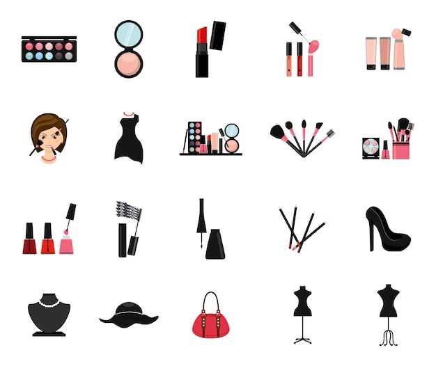 Isolated make up icon set 