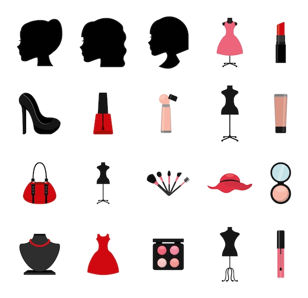 Isolated make up icon set 