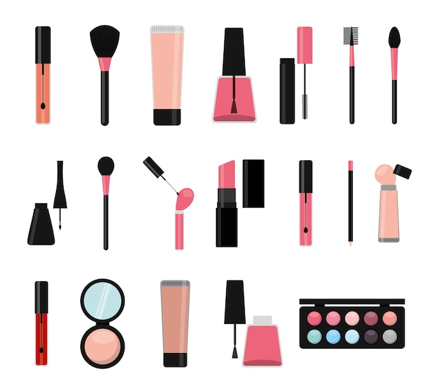 Isolated make up icon set 