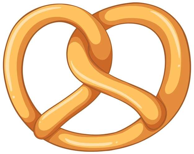 An isolated plain pretzel cartoon