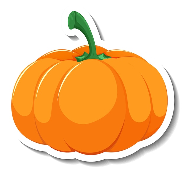 Free vector isolated pumpkin cartoon sticker