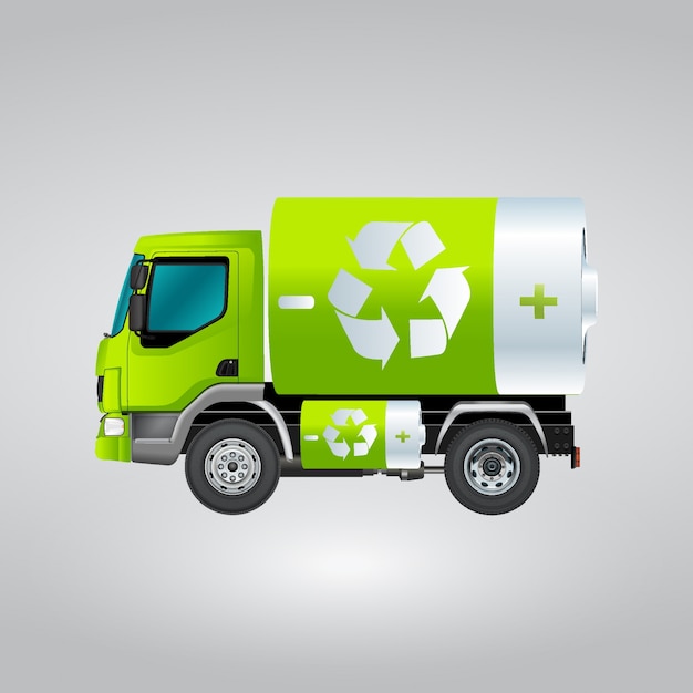 Isolated recycling truck