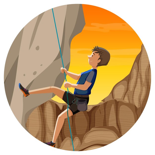 Isolated rock climbing badge