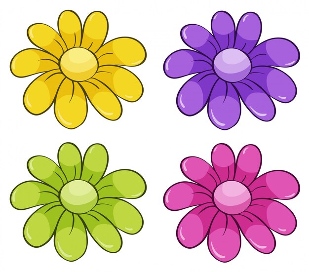 Isolated set of flowers