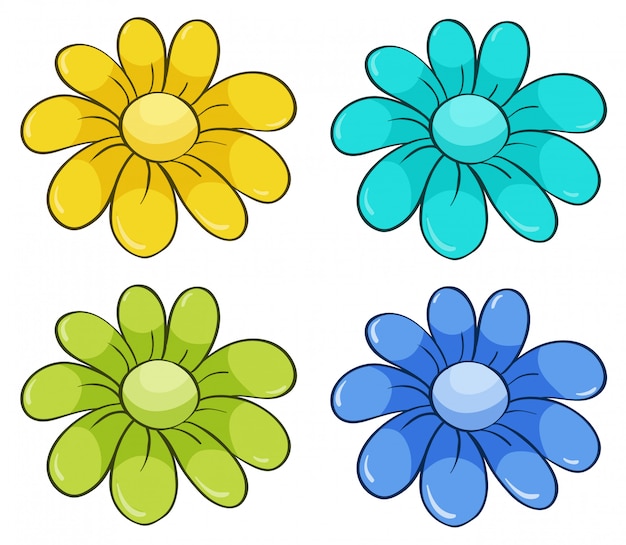 Isolated set of flowers