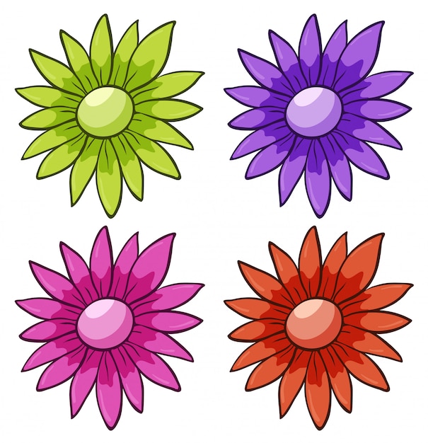 Free Vector isolated set of flowers