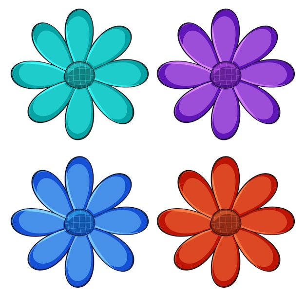 Isolated set of flowers