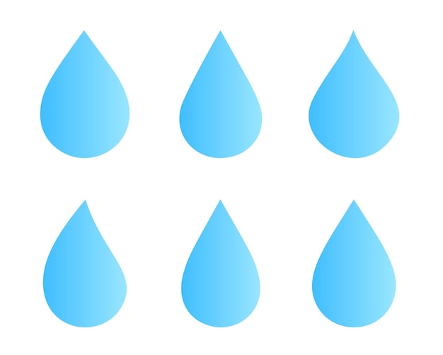 isolated and simple blue water drops icon in set