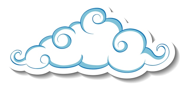 Isolated simple cloud sticker template