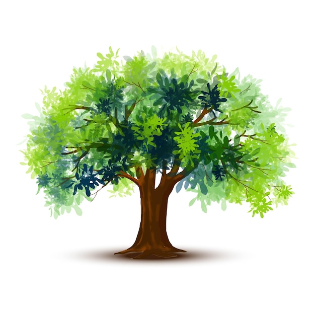 Free Vector an isolated tree on white background