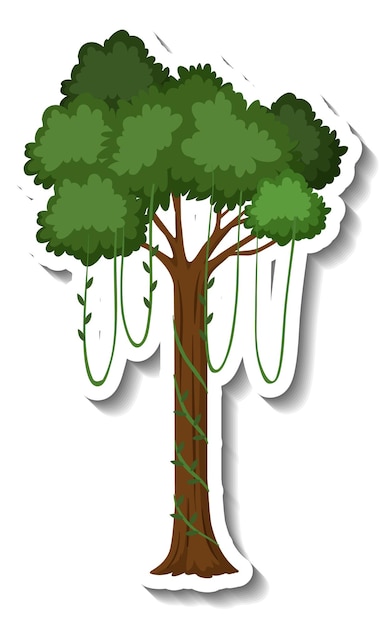 Free Vector isolated tree with liana in cartoon style