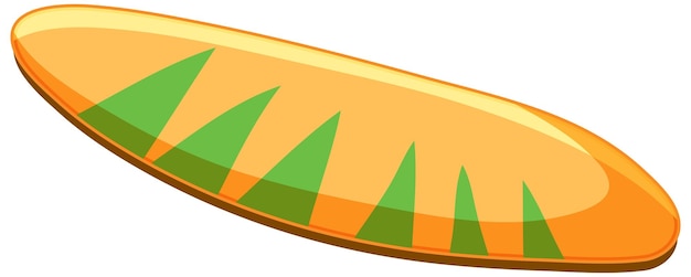 Isolated tropical surfboard on white background