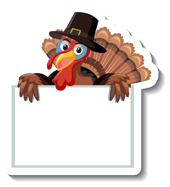 Isolated turkey sticker on white background