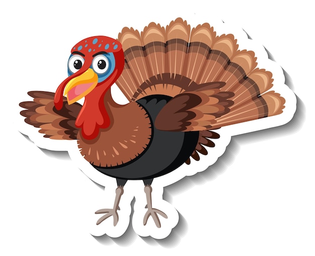 Isolated turkey sticker on white background