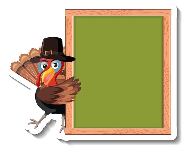 Free Vector isolated turkey sticker on white background