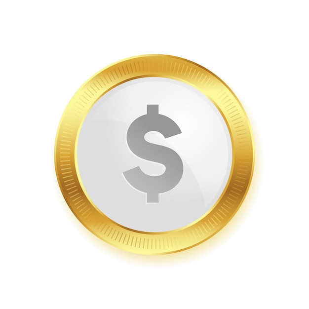 Free Vector isolated us currency dollar golden coin design