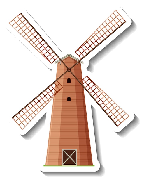 Isolated windmill in cartoon style