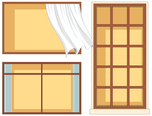 Free Vector isolated wooden window for decor