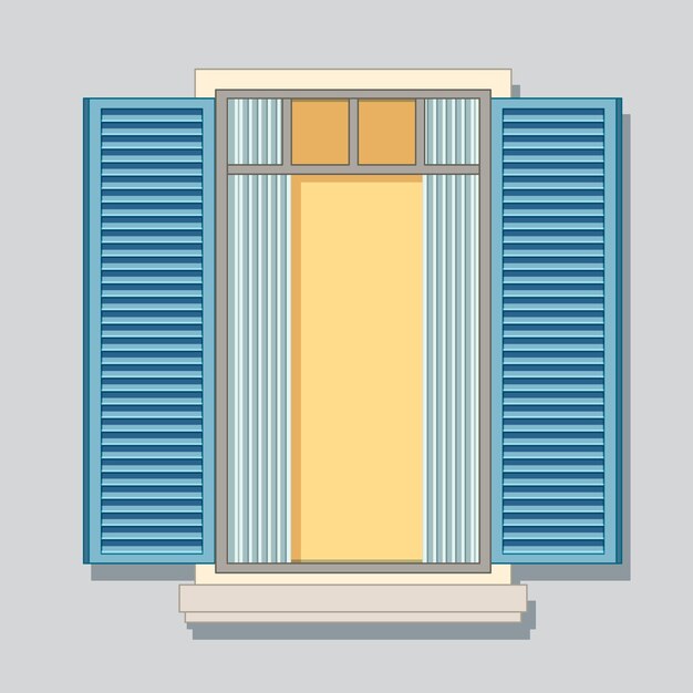 Free Vector isolated wooden window for decor