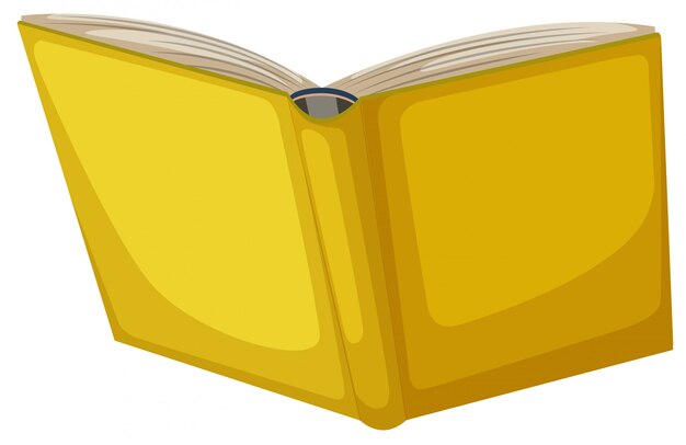 Isolated yellow book on white background