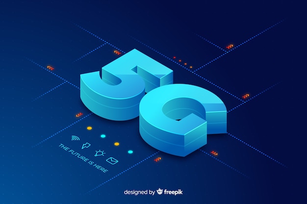 Isometric 5g concept background