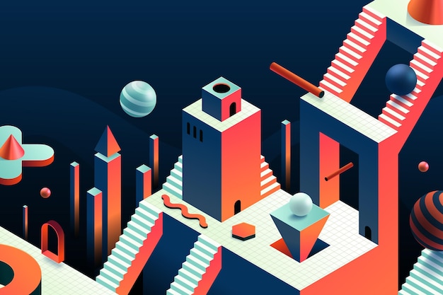 Isometric abstract background