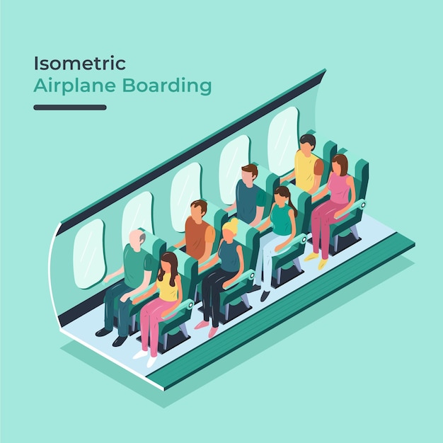 Isometric airplane boarding