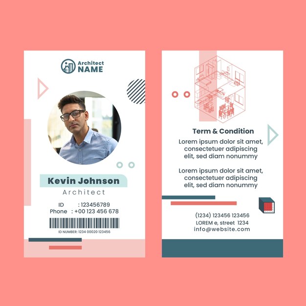 Isometric architecture project id card