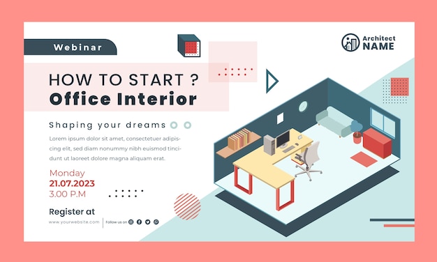 Free Vector isometric architecture project webinar