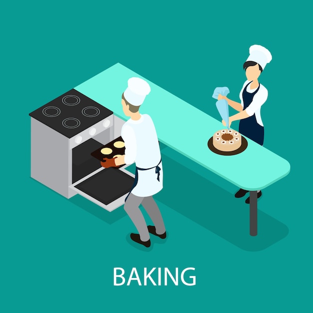 Free Vector isometric baking concept