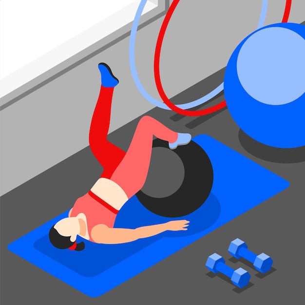 Free Vector isometric ball workout background