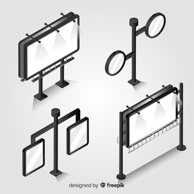 Free Vector isometric billboard collection