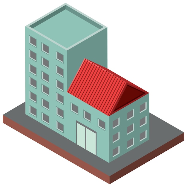 Free Vector isometric building on white background