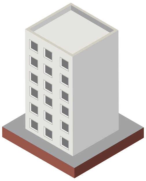 Free vector isometric building on white background