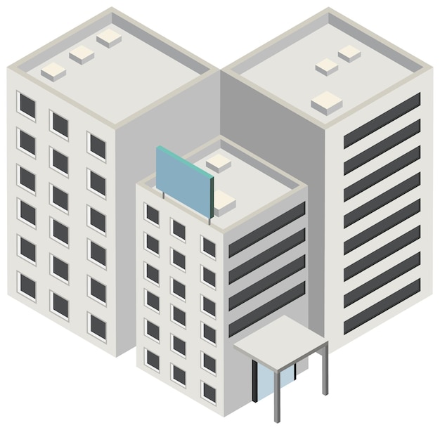 Free vector isometric building on white background