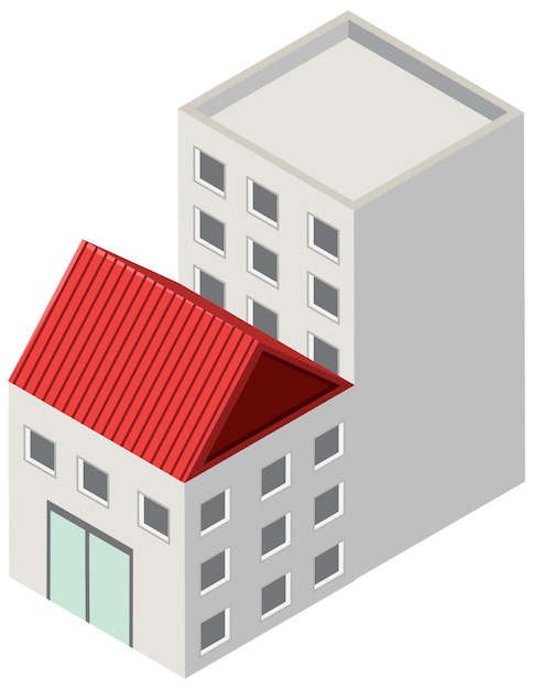 Free Vector isometric building on white background