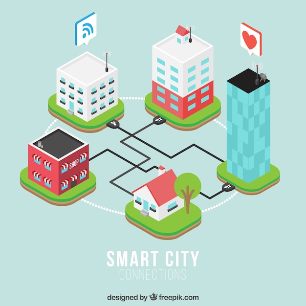 Isometric buildings connected