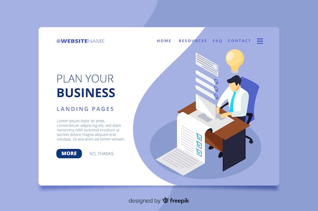 Isometric business landing page