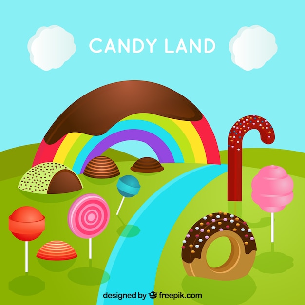 Free Vector isometric candy land background