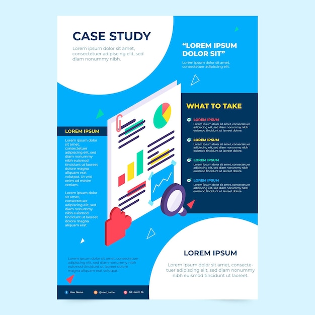 Isometric case study flyer template