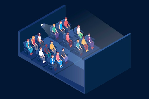 Free Vector isometric cinema concept