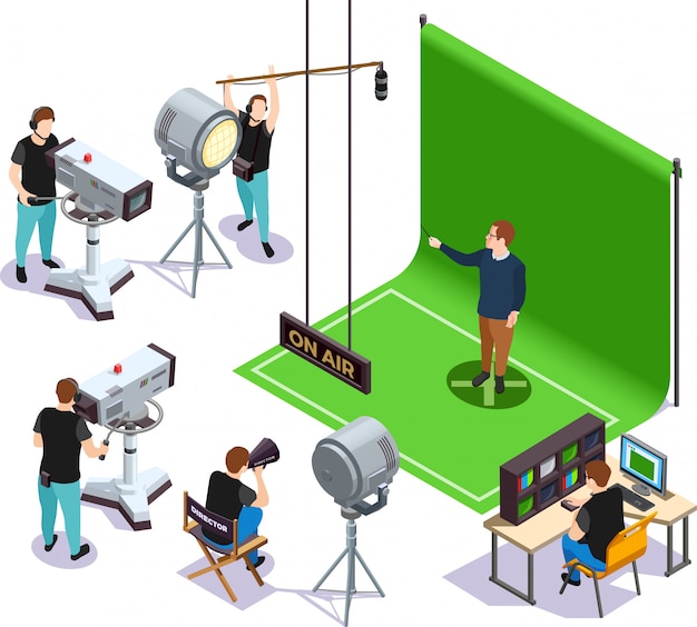 Isometric cinematograph illustration